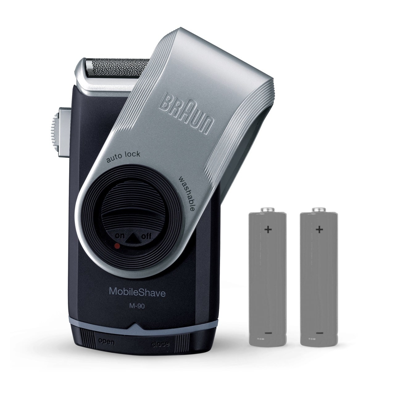 BRAUN SHAVER M90 SILVER/ BLUE - BATTERY