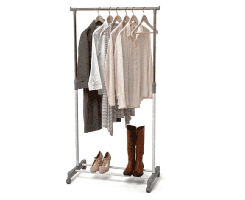 DOMOPAK SINGLE GARMENT CLOTHES RAIL WITH SHOE RACK 75x42x90-160cm