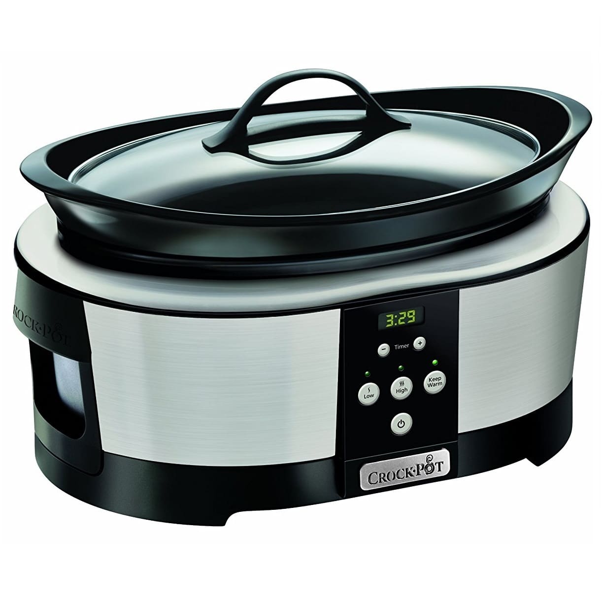 CROCK-POT SLOW COOKER BLACK/STAINLESS STEEL 5.7L (For 6)