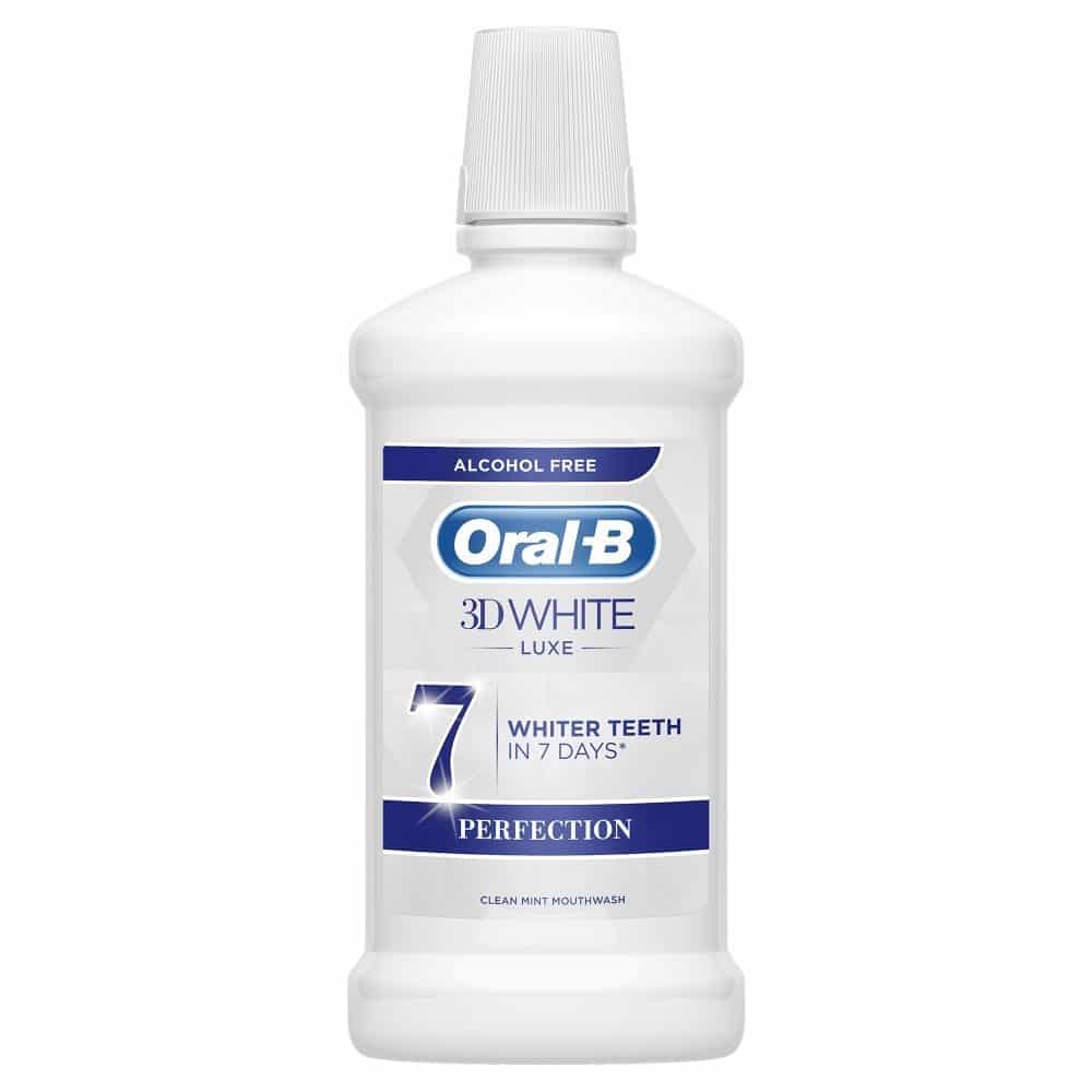 ORAL B MOUTHWASH 3D WHITE LUXE PERFECTION 500ML (NEW)