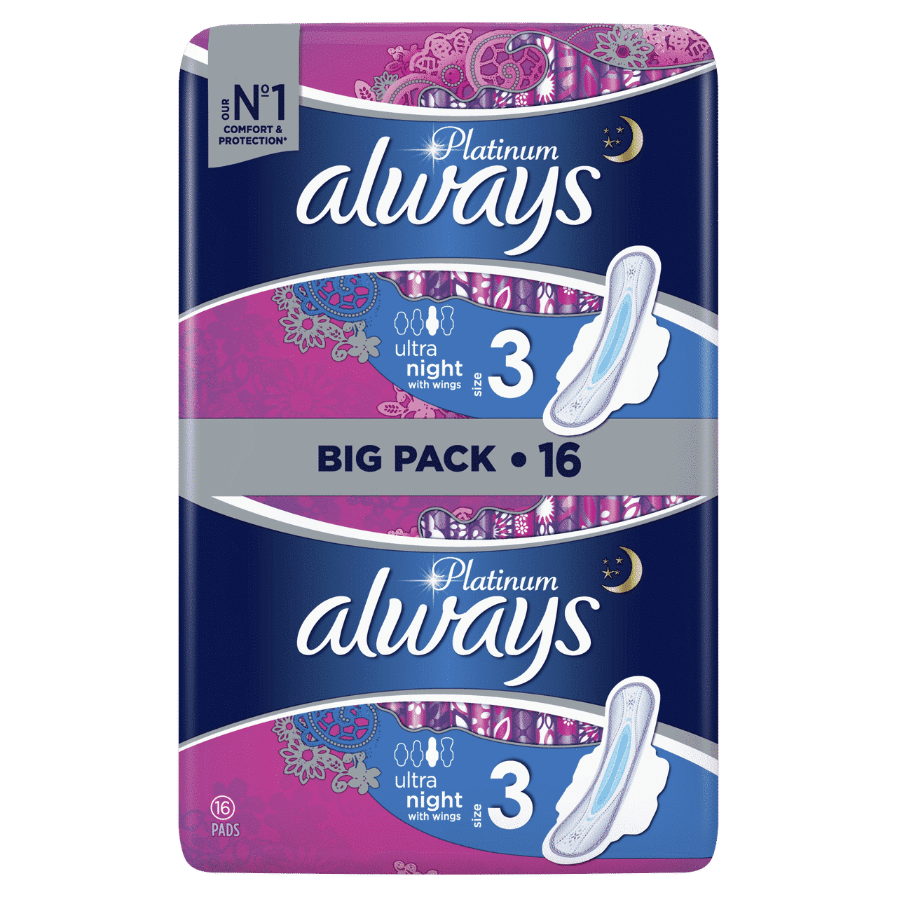 ALWAYS PLATINUM NIGHT VALUEPACK BY 16 (NEW)