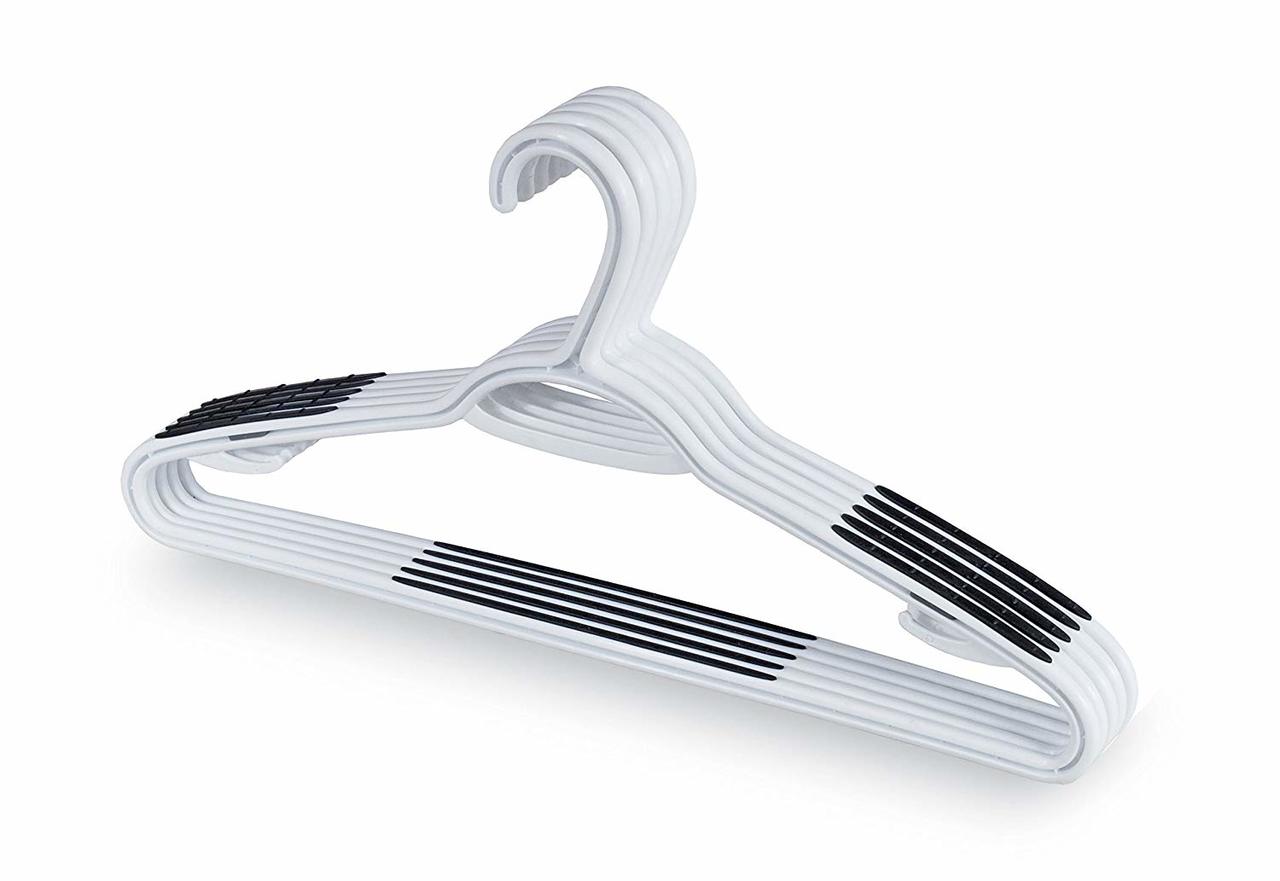 DOMOPAK HANGERS ANTISLIP PLASTIC WHITE X5
