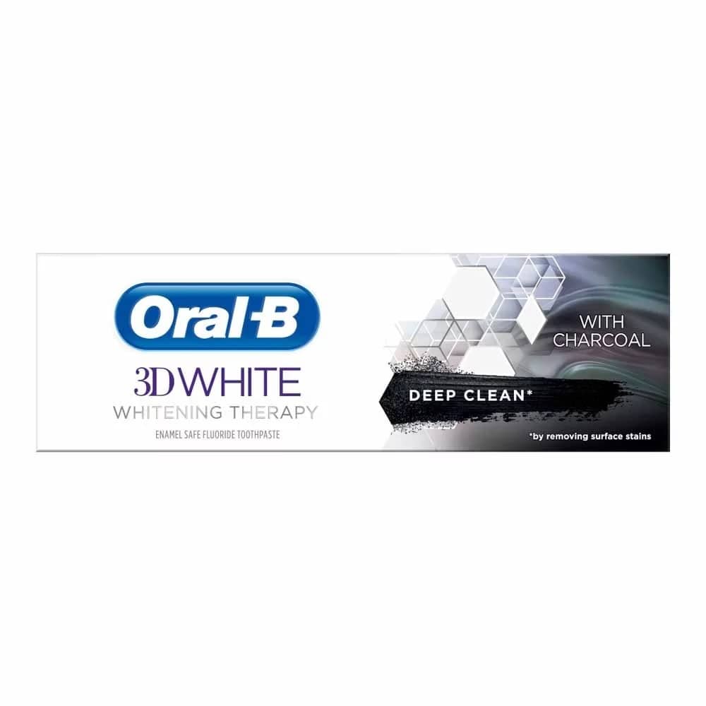 ORAL B TOOTHPASTE 3D WHITE THERAPY CHARCOAL 75ML (NEW)