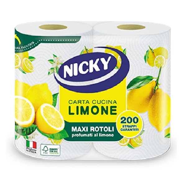 NICKY PAPER TOWELS LEMON 2 PLY 2 ROLLS