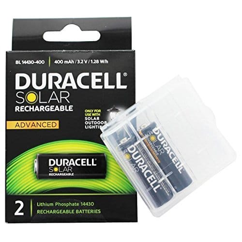 DURACELL SOLAR LITHIUM BATTERY 400mAh 3.2V (x2)