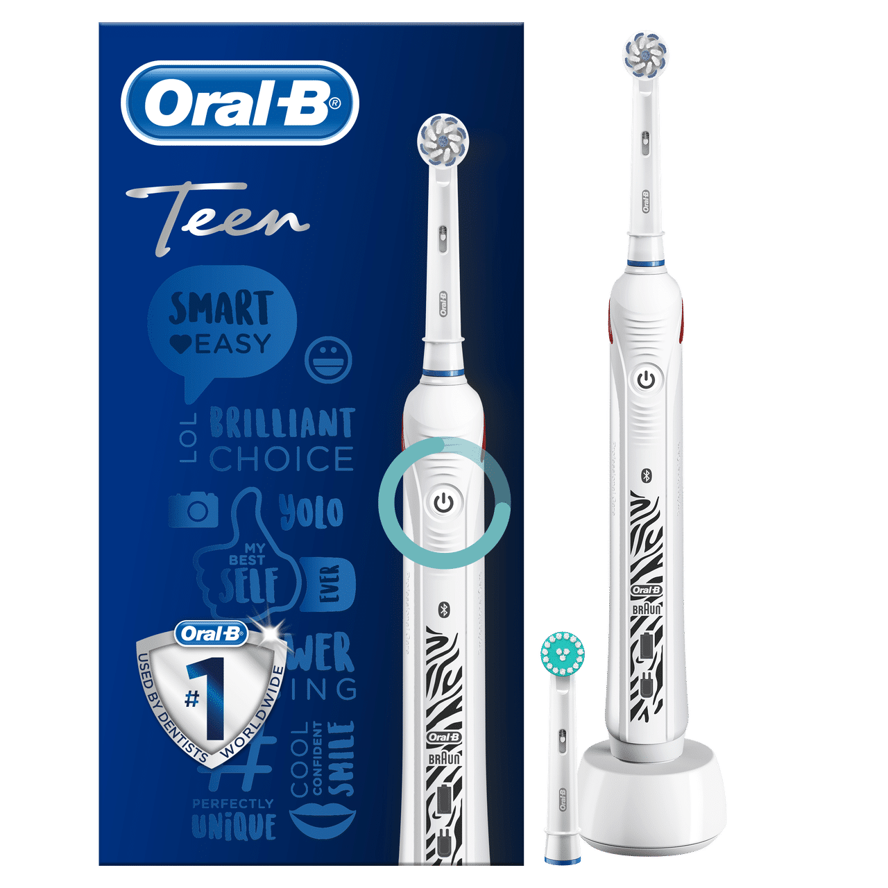 ORAL B POWER TOOTHBRUSH TEEN  WHITE HANDLE