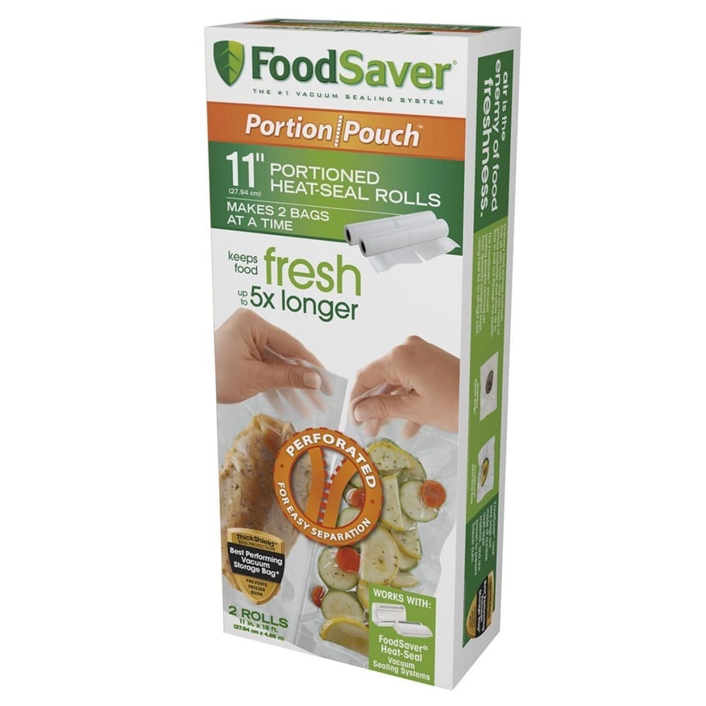 FOODSAVER VACUUM SEALER PORTION POUCH 2ROLLS (4.8M)