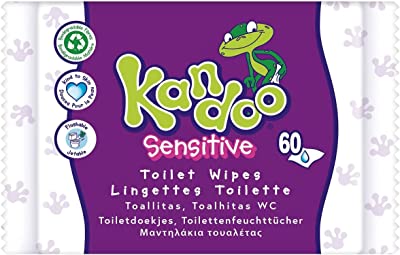 KANDOO TOILET FLUSHABLE WIPES SENSITIVE (By 60 wipes)